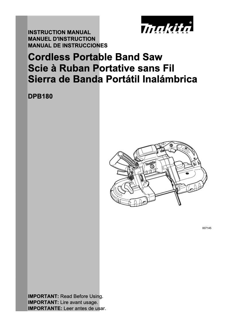 Page n°1 - Manuel utilisateur Makita DPB180RTE