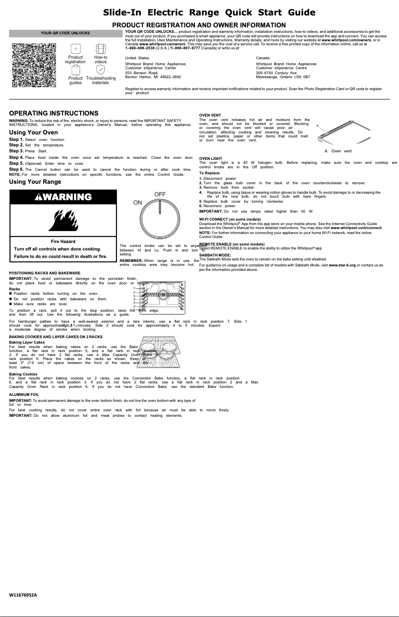 Página 1 del manual Guía de inicio rápido Whirlpool WEE750H0HV