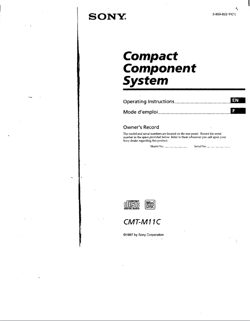 Image de la première page du manuel de l'appareil CMT-M11C