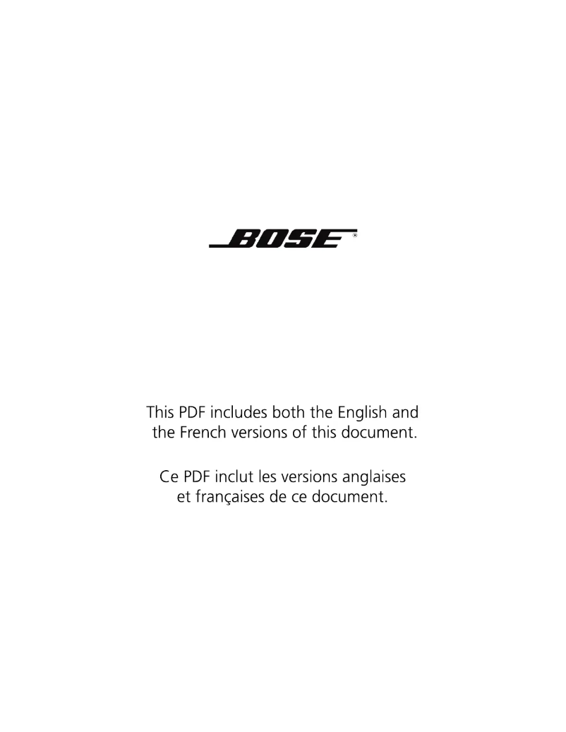 Page 1 de la notice Manuel utilisateur Bose 43085