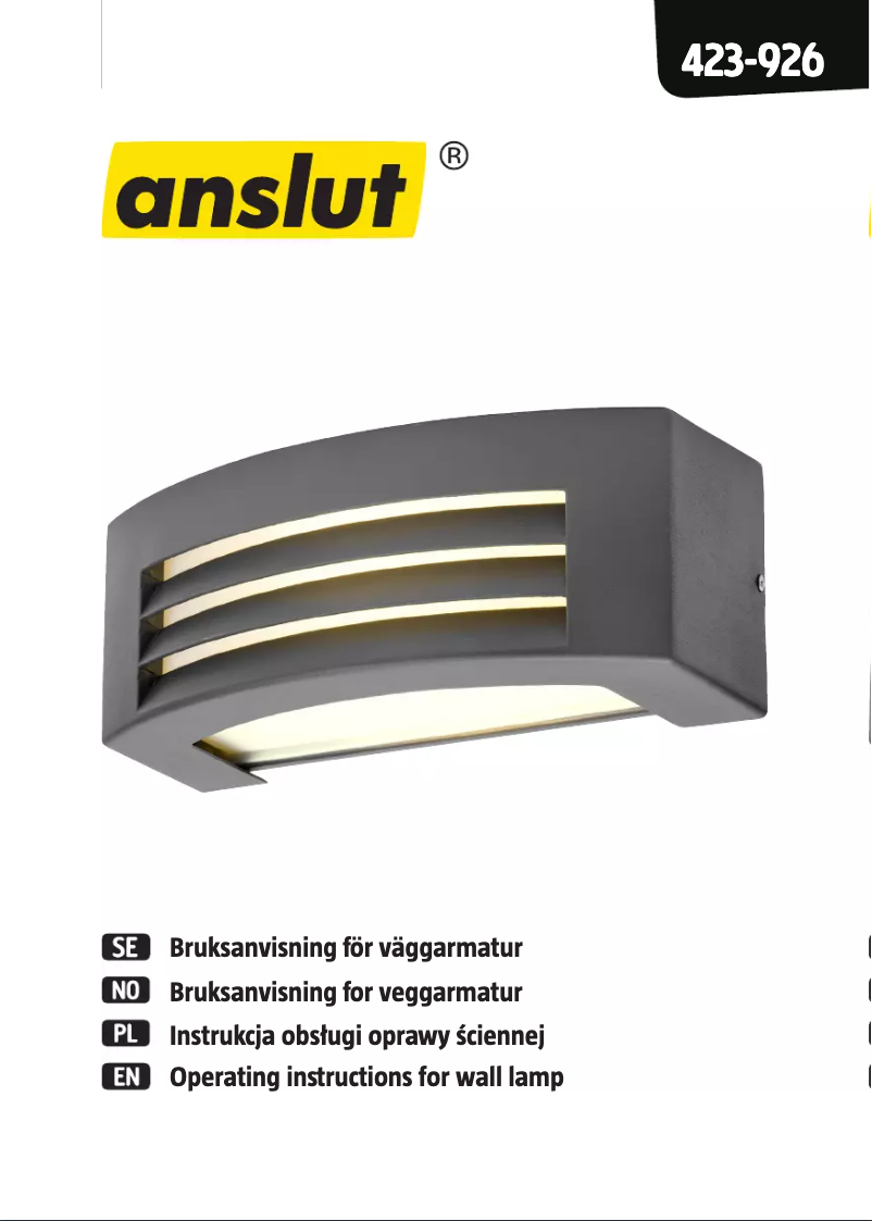 Page n°1 - Manuel utilisateur Anslut 423-926