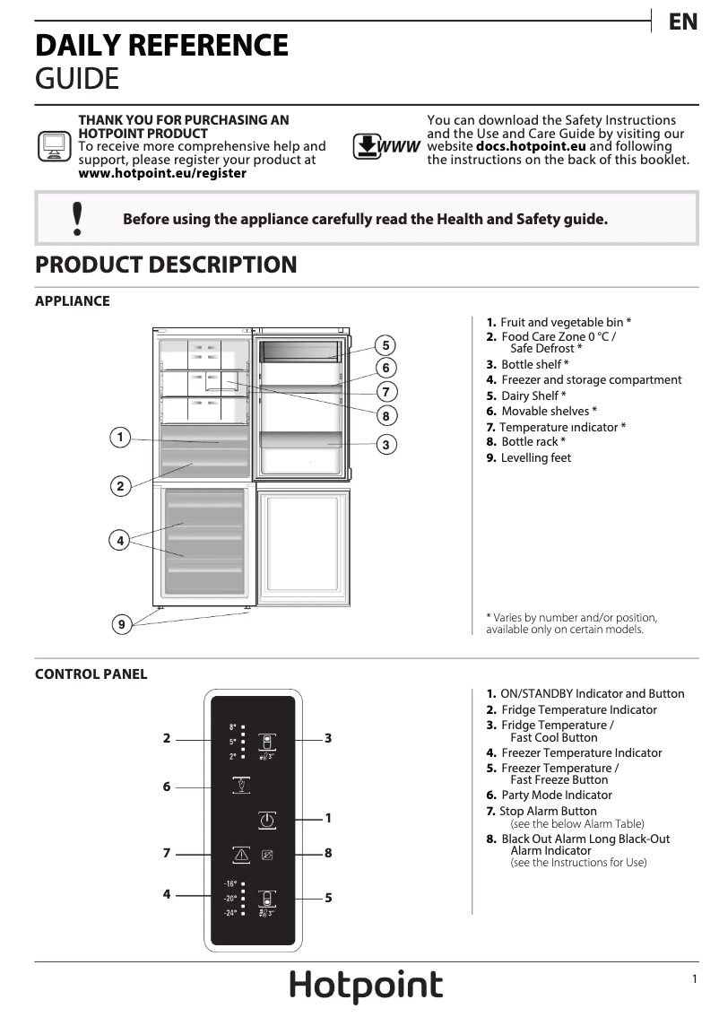 Page n°1 - Manuel utilisateur Hotpoint NFFUD 191 X.1