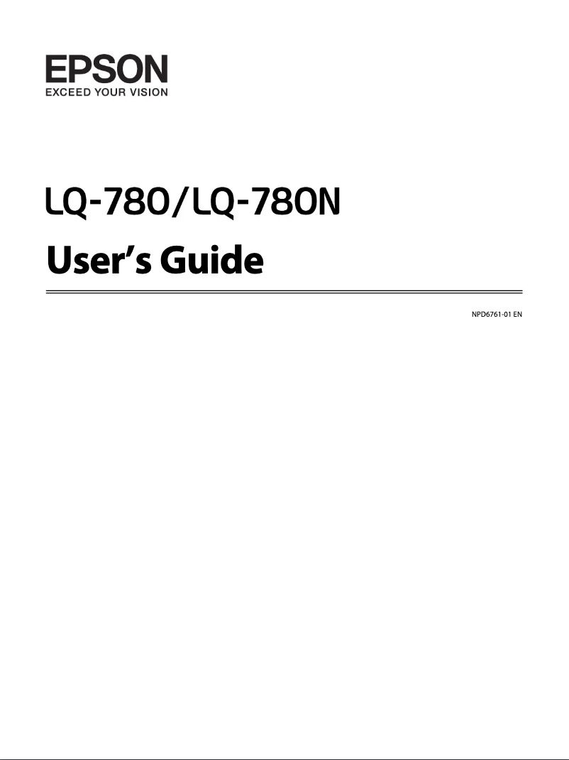 Page 1 de la notice Manuel utilisateur Epson LQ-780N