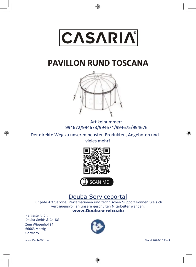 Image de la première page du manuel de l'appareil Toscana