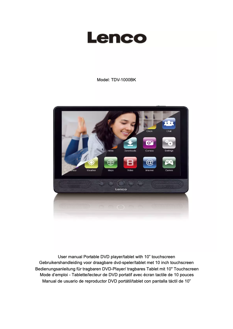 Page n°1 - Manuel utilisateur Lenco TDV-1000