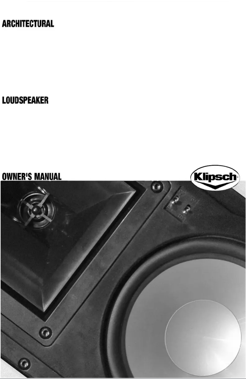 Page n°1 - Manuel utilisateur Klipsch R-2800-CSM