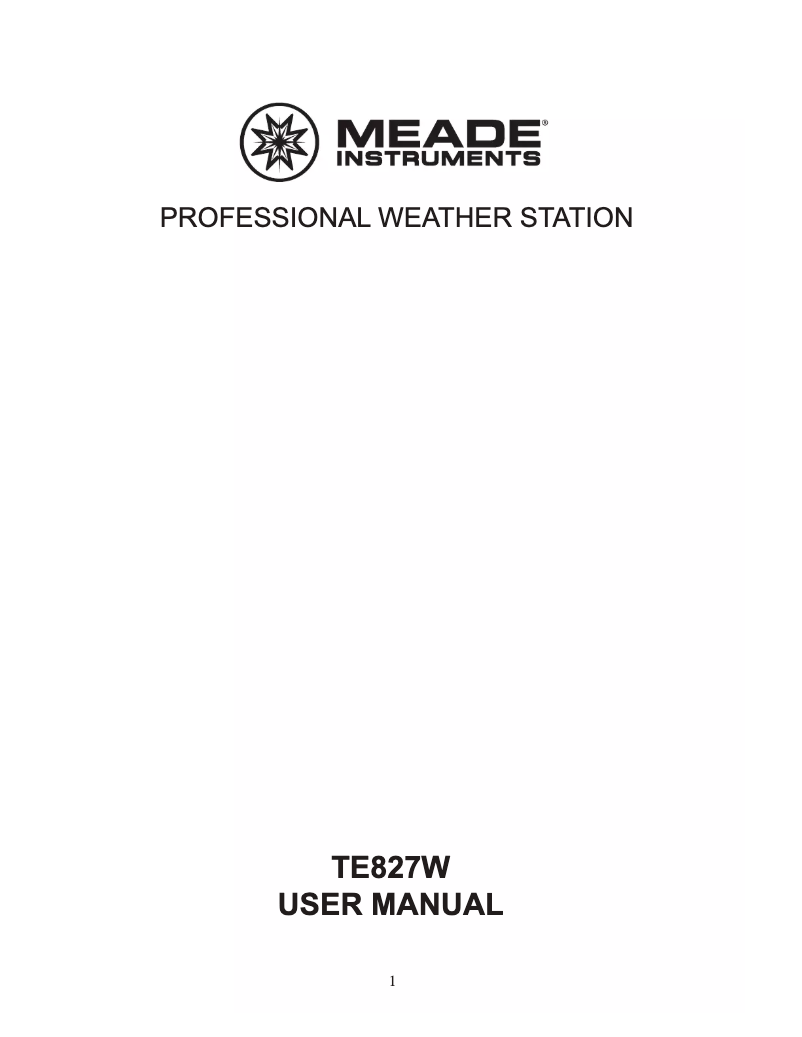 Image de la première page du manuel de l'appareil TE827W