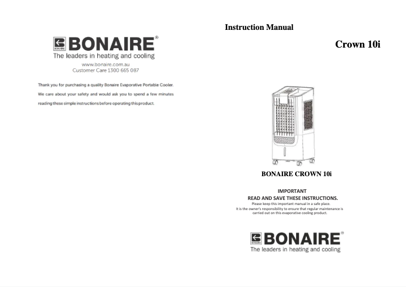 Page n°1 - Manuel utilisateur Bonaire Crown 10i