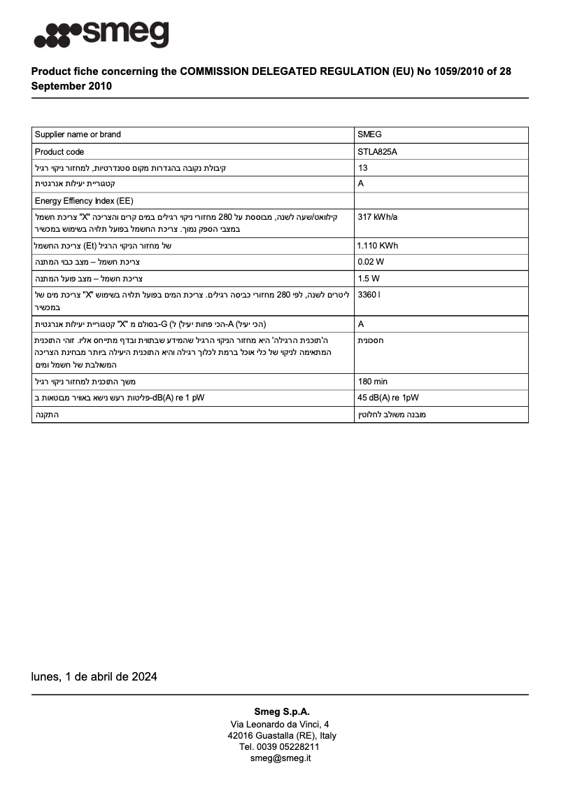 Image de la première page du manuel de l'appareil STLA825A