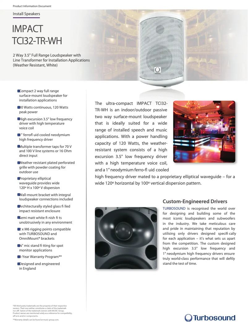 Imagen de la primera página del manual del dispositivo Impact TCI32-TR