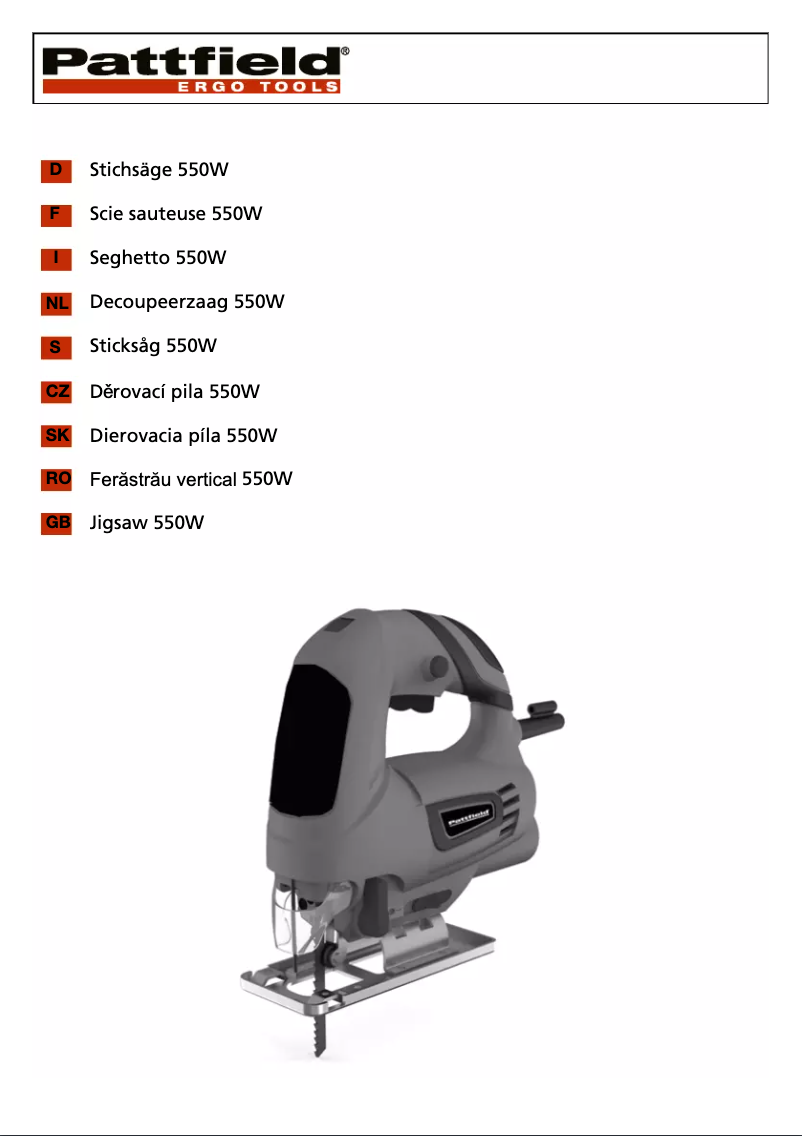 Page 1 de la notice Manuel utilisateur Pattfield PA-500ST