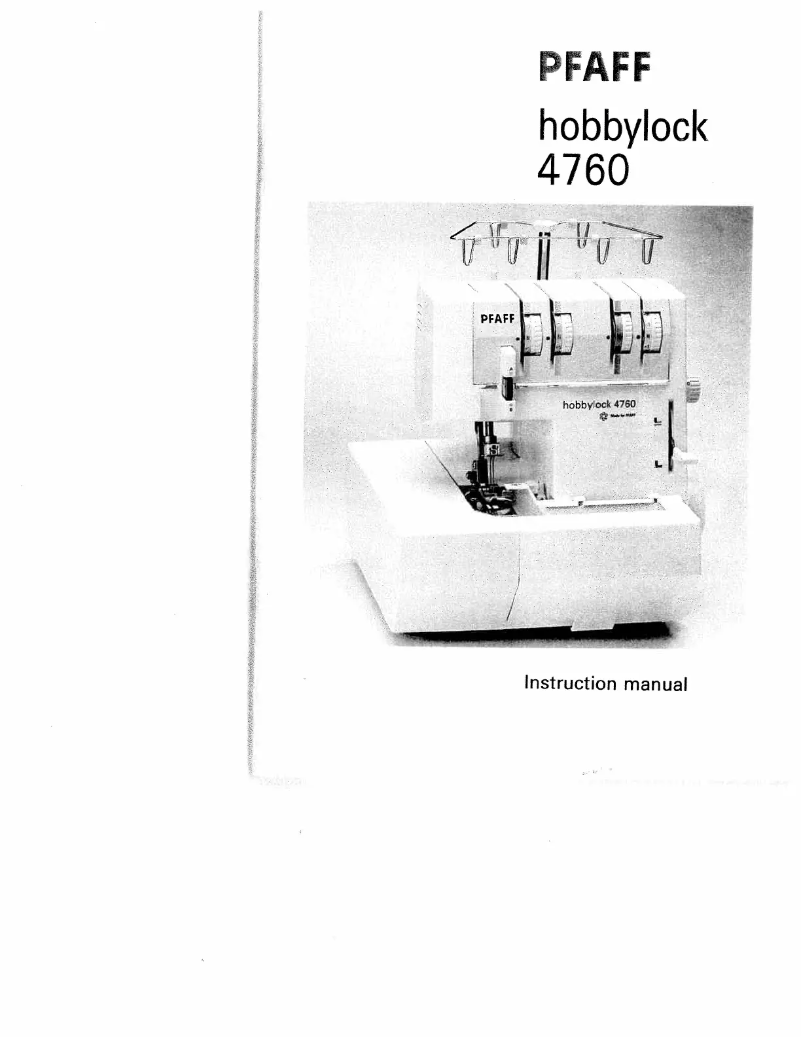 Page n°1 - Manuel utilisateur Pfaff hobbylock 4760