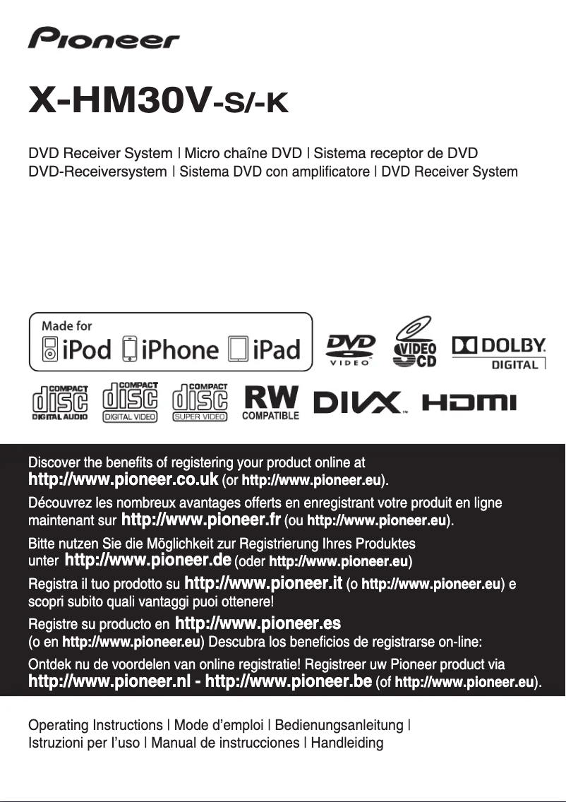 Page 1 de la notice Manuel utilisateur Pioneer X-HM30V