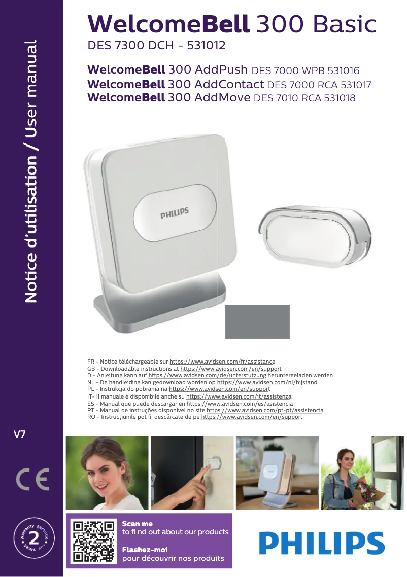 Page 1 de la notice Manuel utilisateur Philips WelcomeBell 300 Basic