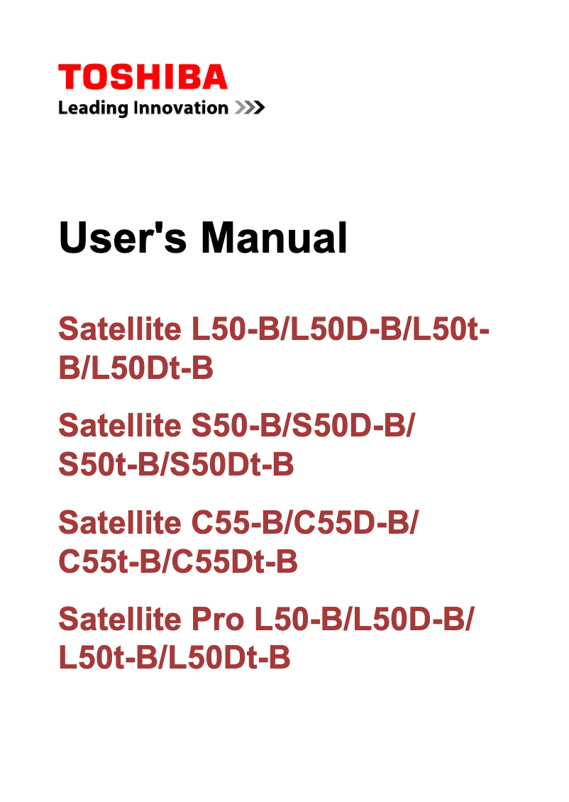 Image de la première page du manuel de l'appareil Satellite C55