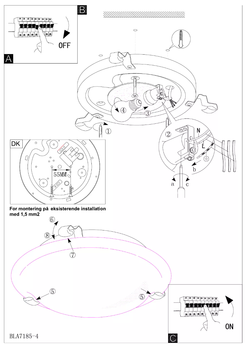 Page n°1 - Manuel utilisateur Eglo Salome
