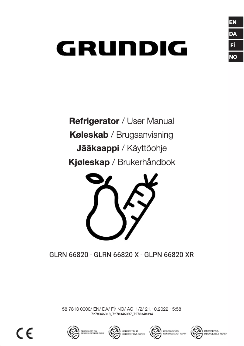 Image de la première page du manuel de l'appareil GLRN 66820