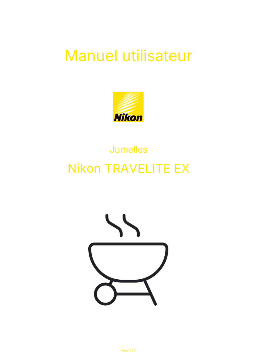 Page n°1 - Manuel utilisateur Nikon TRAVELITE EX