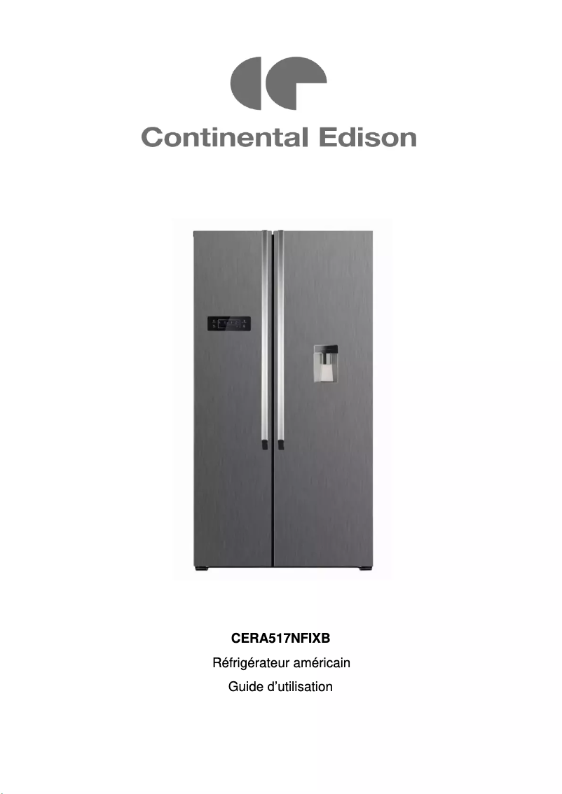 Page n°1 - Manuel utilisateur Continental Edison CERA517NFIXB