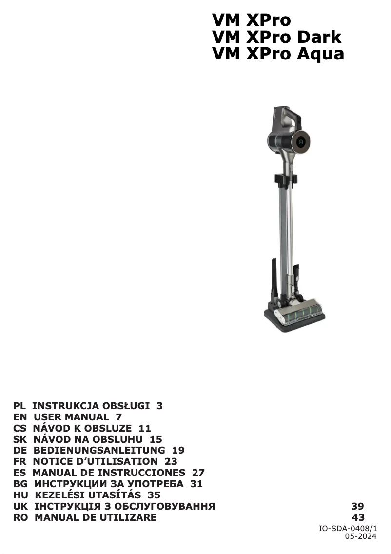 Page n°1 - Manuel utilisateur Amica VM XPro Dark
