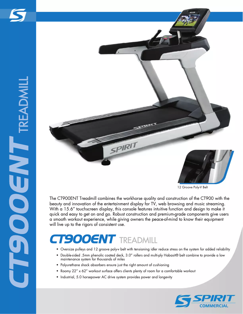 Page n°1 - Fiche technique Spirit Fitness CT900ENT
