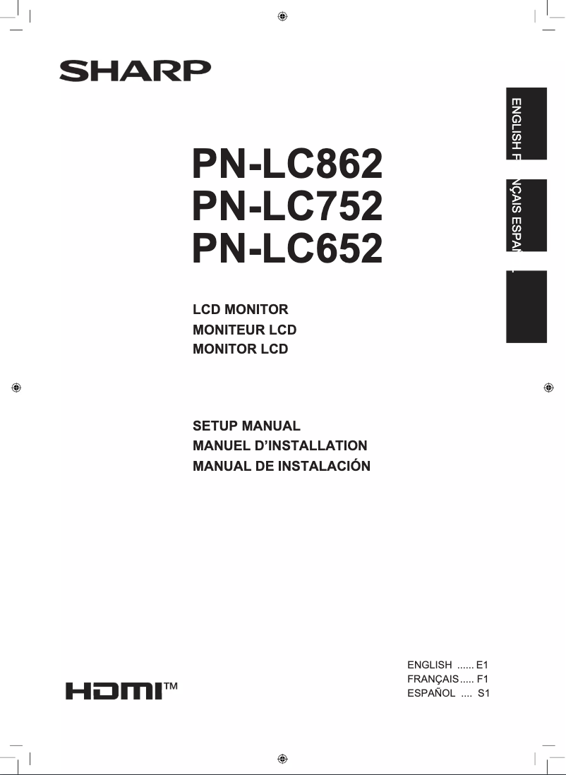 Image de la première page du manuel de l'appareil PN-LC862