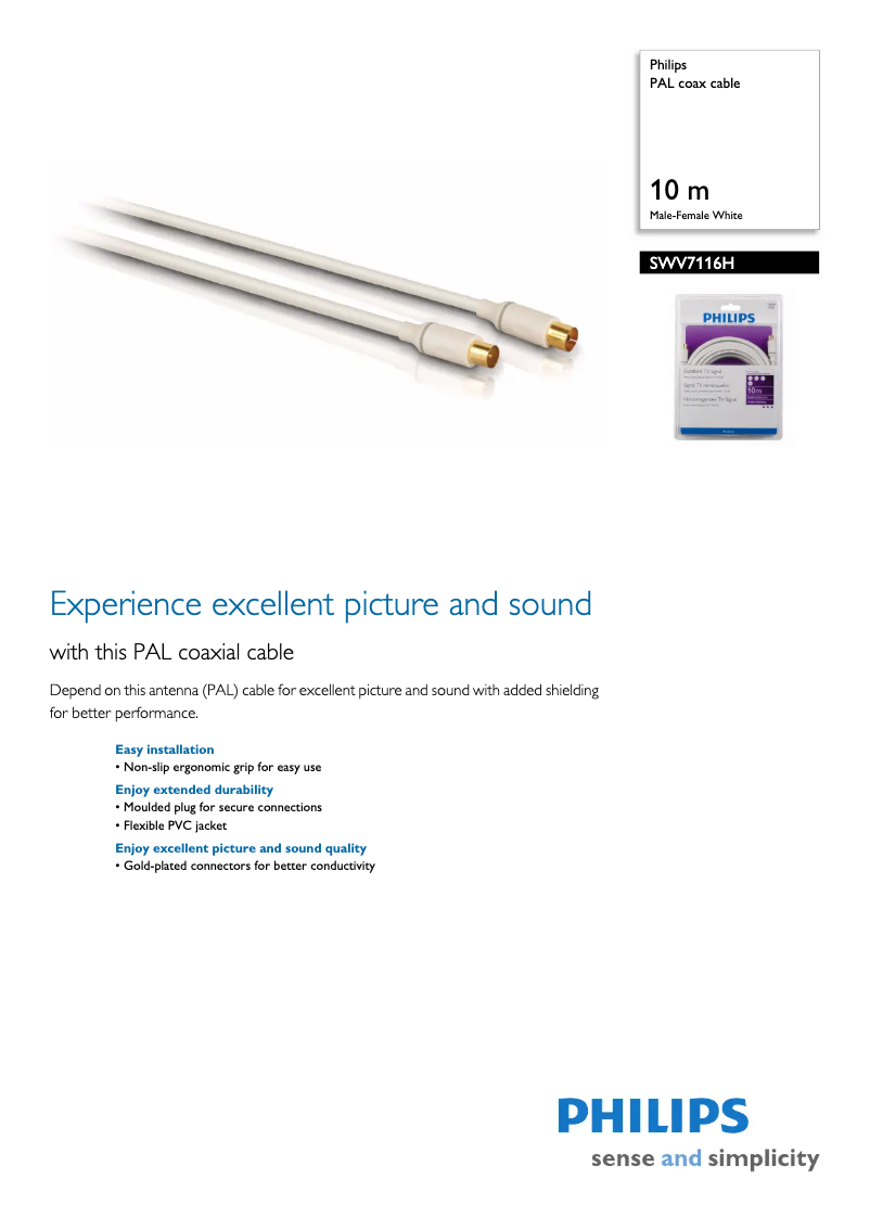 Page 1 de la notice Manuel utilisateur Philips SWV7116H