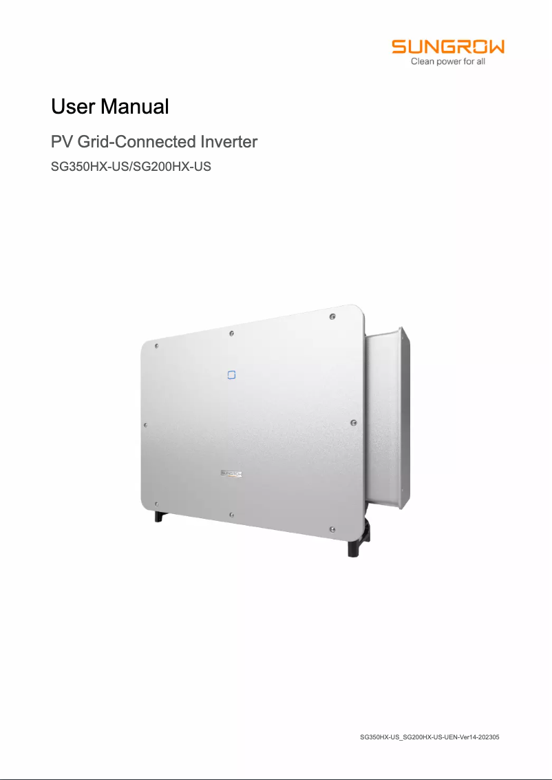 Imagen de la primera página del manual del dispositivo SG350HX-US