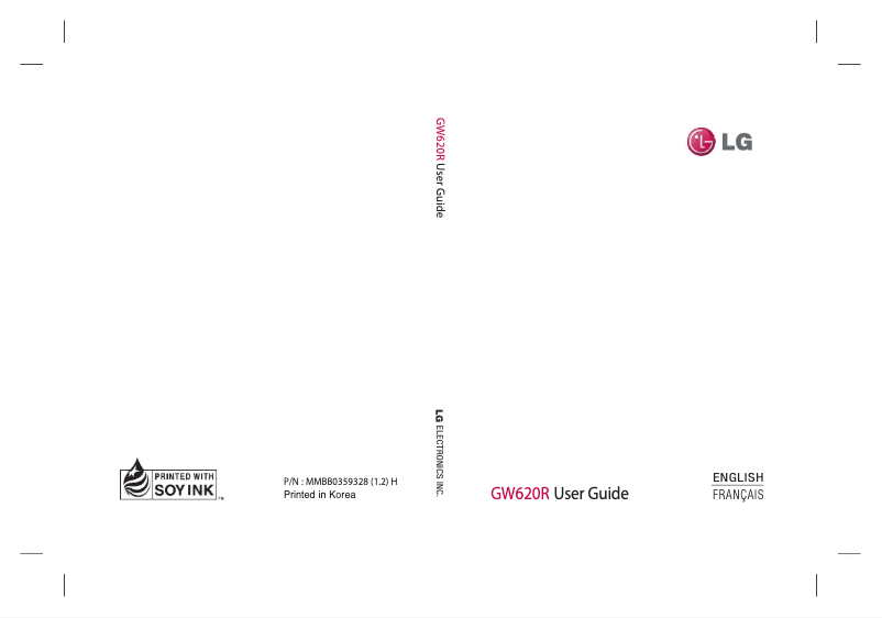 Page 1 de la notice Manuel utilisateur LG GW620R