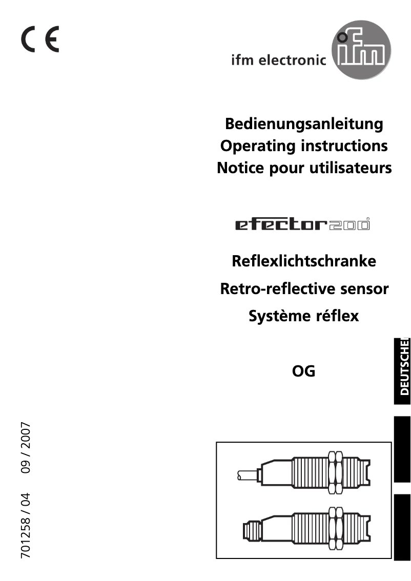 Page n°1 - Manuel utilisateur IFM OG0033