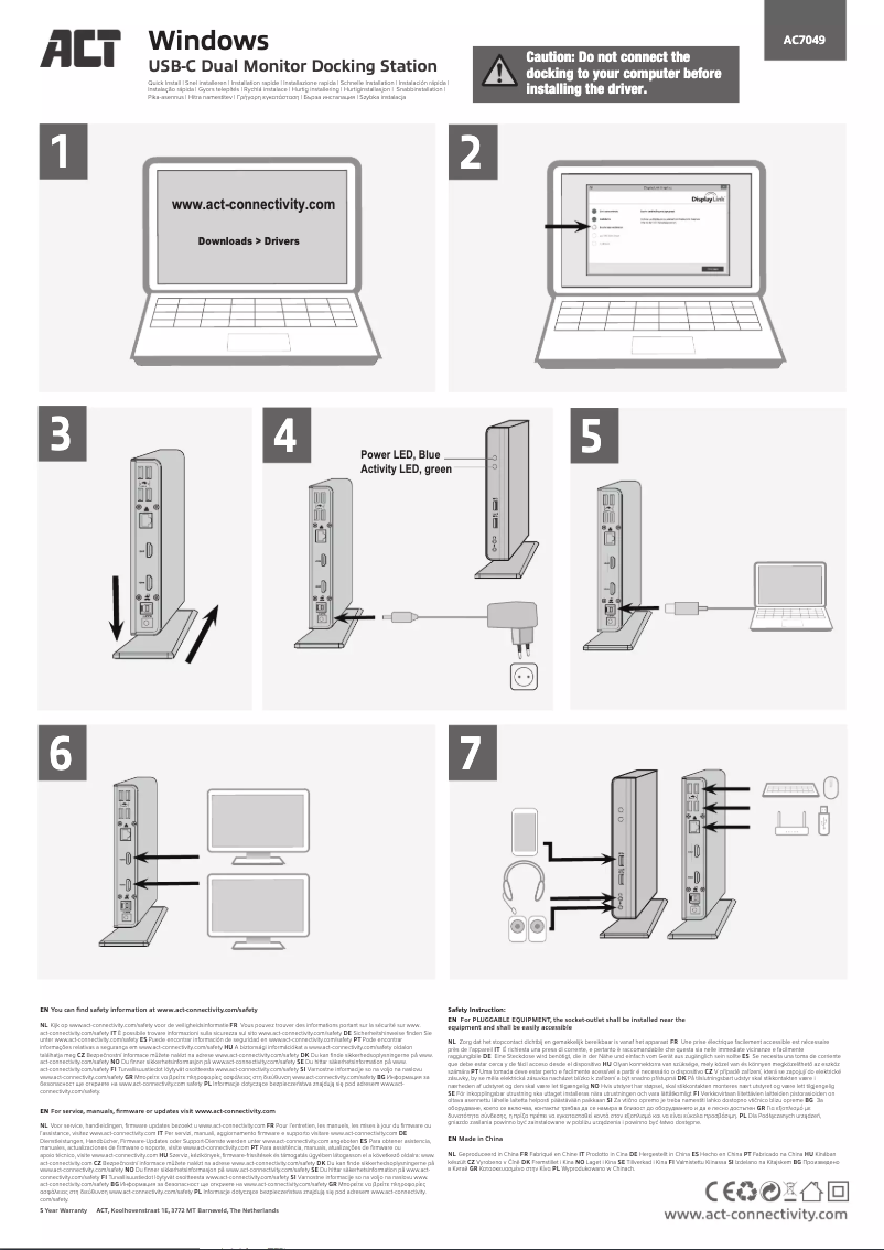 Image de la première page du manuel de l'appareil AC7049
