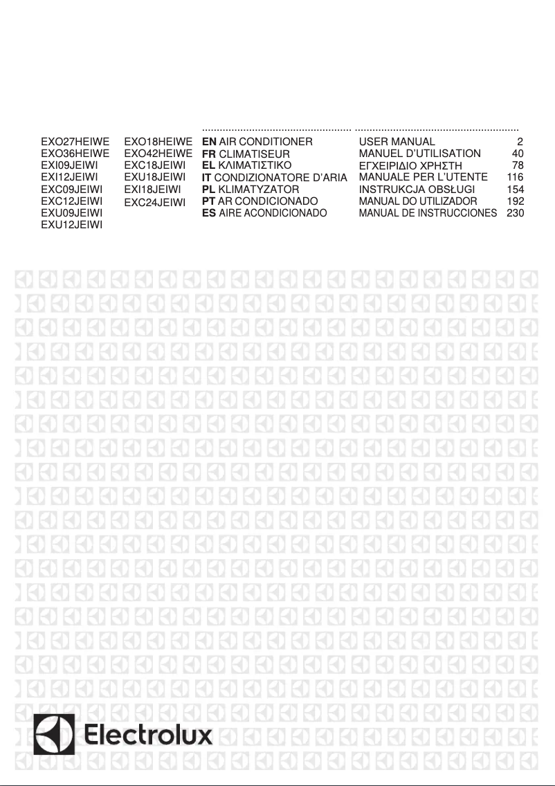 Page 1 de la notice Manuel utilisateur Electrolux EXC24JEIWI