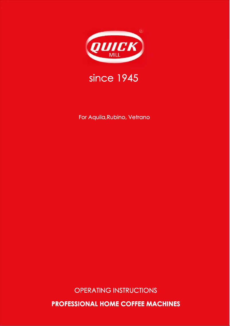 Page n°1 - Manuel utilisateur QuickMill Aquila