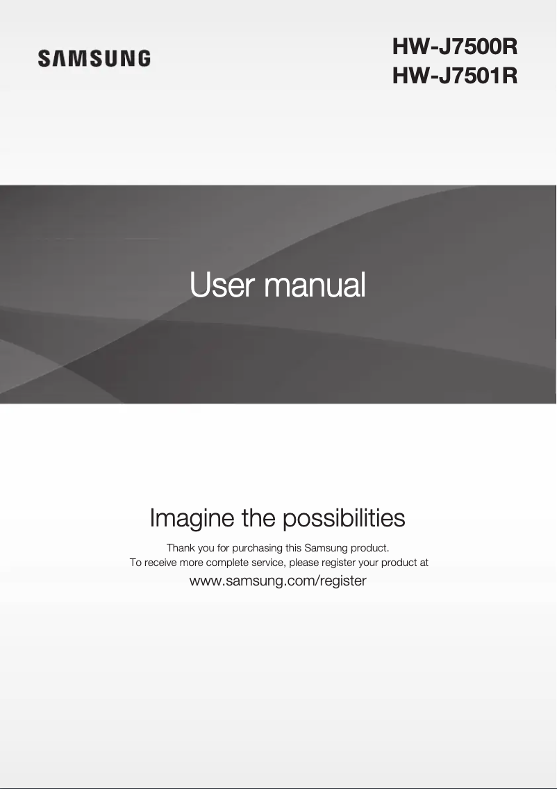 Page n°1 - Manuel utilisateur Samsung HW-J7500R