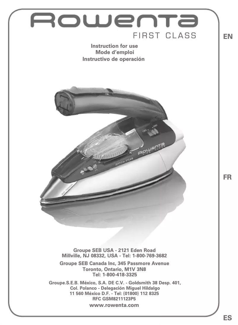 Page 1 de la notice Manuel utilisateur Rowenta Travel-Ready DA1560