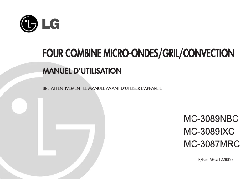 Page 1 de la notice Manuel utilisateur LG MC-3087MRC