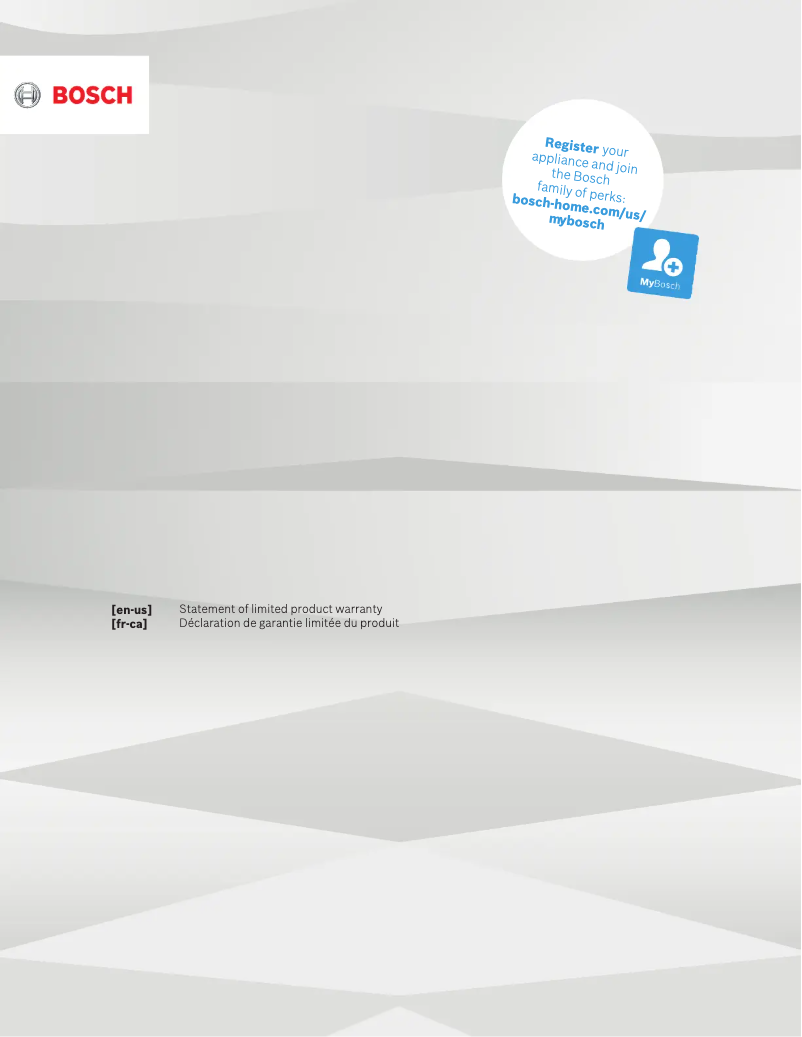 Página 1 del manual Información de garantía Bosch B11CB81SSS