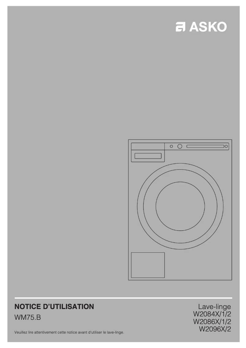 Page 1 de la notice Manuel utilisateur Asko W2086C