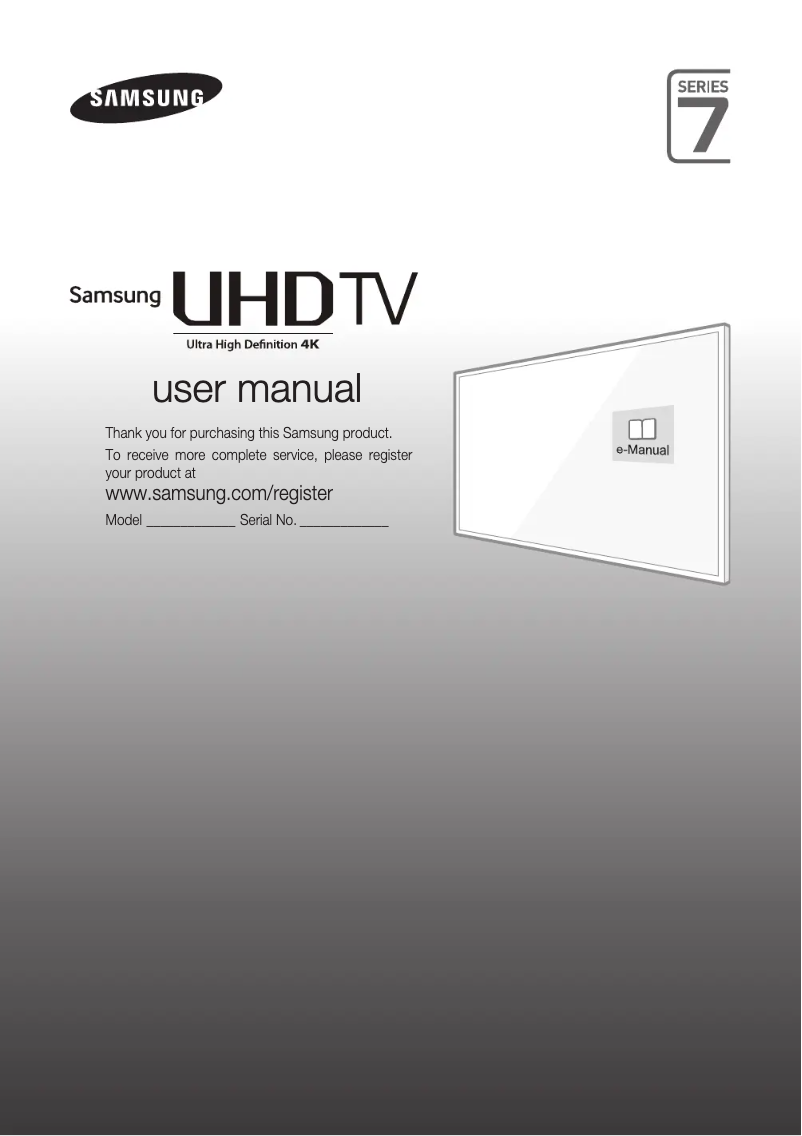 Page 1 de la notice Guide d'installation Samsung UA40JU7000K