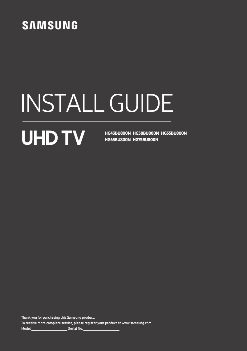 Page n°1 - Manuel utilisateur Samsung HG43BU800N