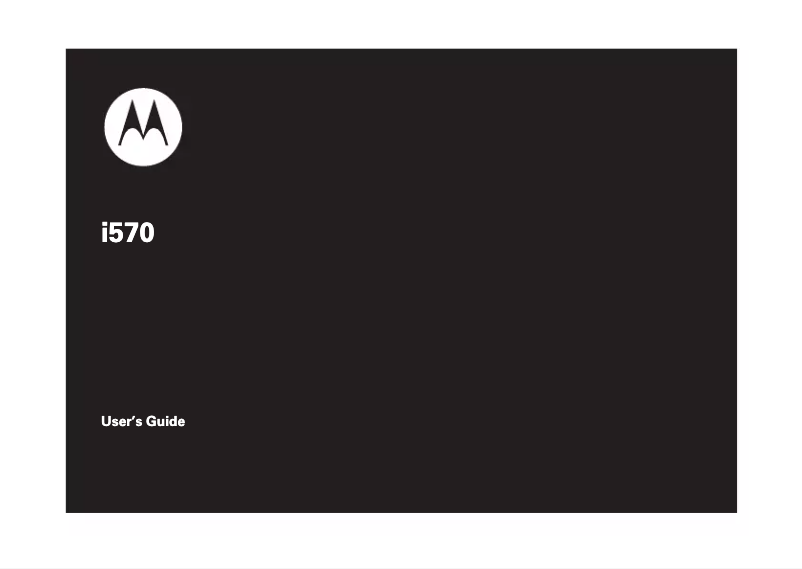 Page 1 de la notice Manuel utilisateur Motorola i570
