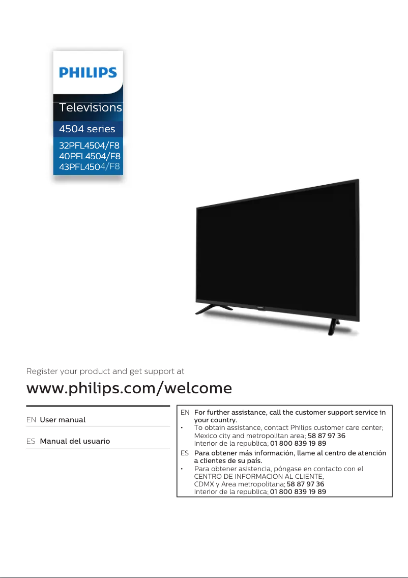 Page 1 de la notice Manuel utilisateur Philips 43PFL4504