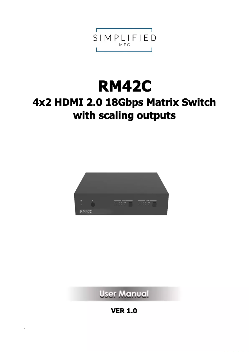 Image de la première page du manuel de l'appareil RM42C