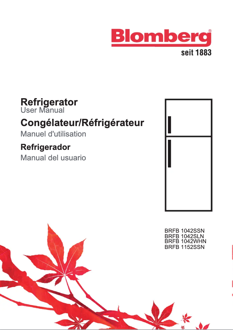 Page n°1 - Manuel utilisateur Blomberg BRFB 1042 SLN