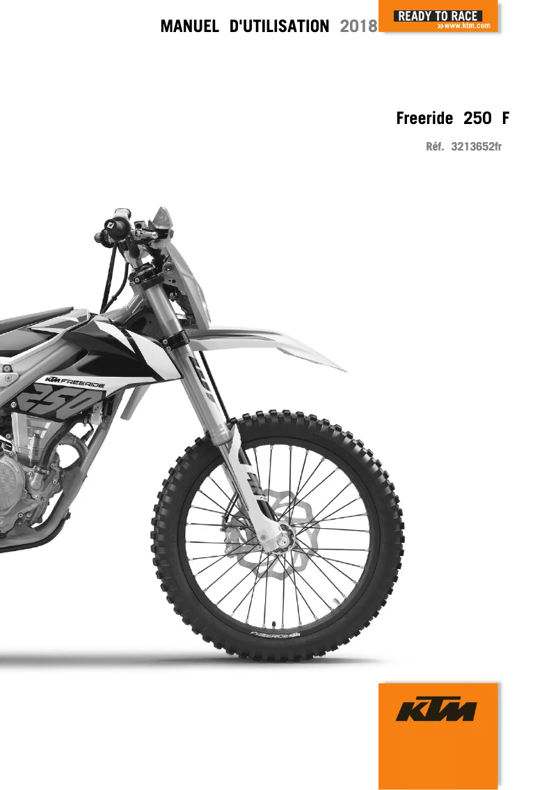 Image de la première page du manuel de l'appareil Freeride 250 F (2018)