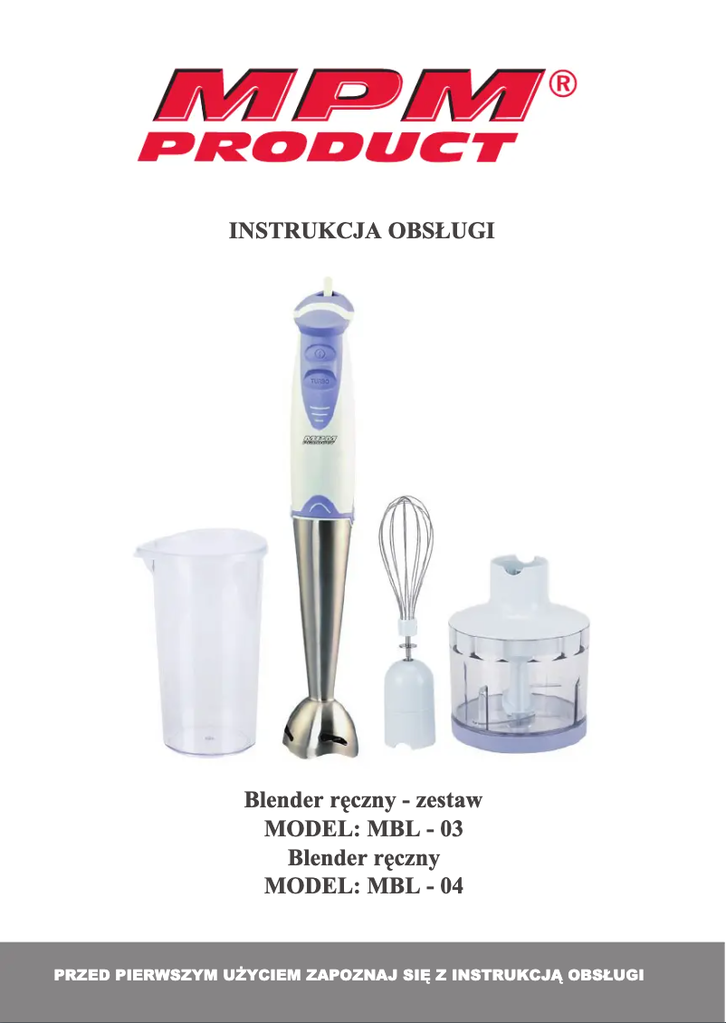 Página 1 del manual Manual de instrucciones MPM MBL-03