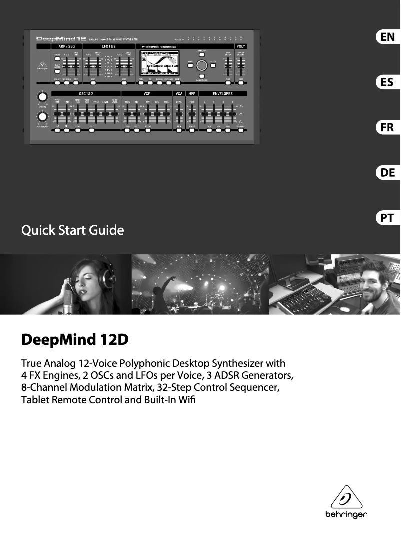 Page 1 de la notice Manuel utilisateur Behringer DeepMind 12D