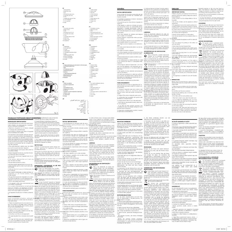 Page 1 de la notice Manuel utilisateur Ufesa Citraris EX7233