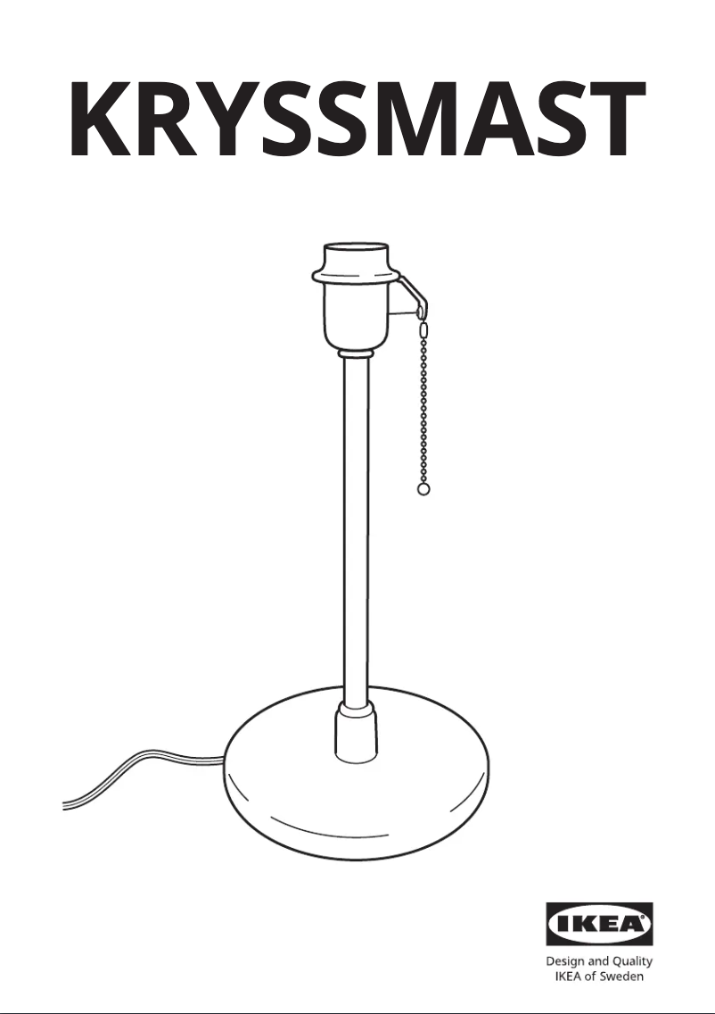 Page 1 de la notice Manuel utilisateur Ikea KRYSSMAST 804.056.43