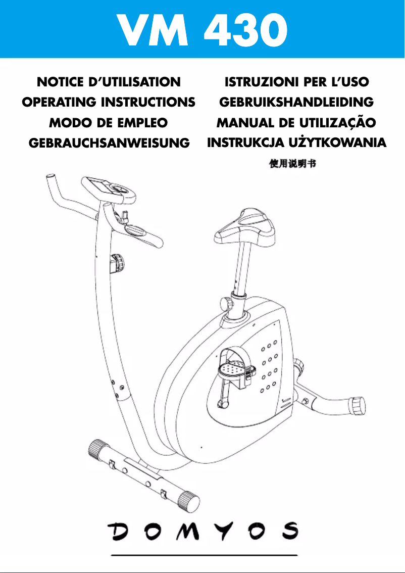 Page n°1 - Manuel utilisateur Domyos VM 430